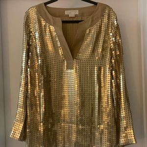 Michael- Michael Kors gold sequin tunic